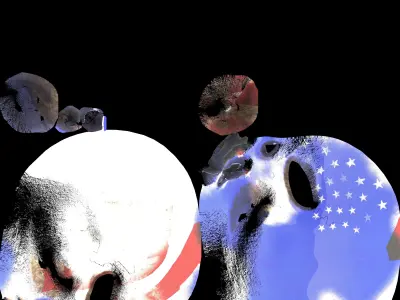 Punisher Skull Low Poly Baked Normal Map Free low-poly 3D model