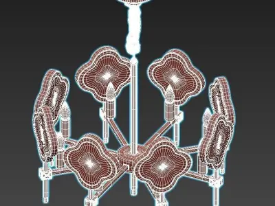 elvira chandelier with gold accents 3D model