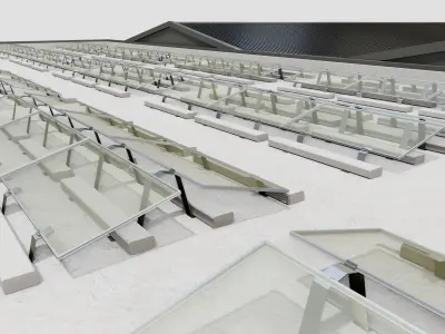Rooftop Lightweight Solar Construction Type-4 3D model