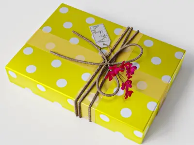 Gift Box with Flowers 3D model