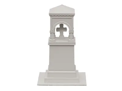 Stone Cross Monument Scan Low-poly 3D model