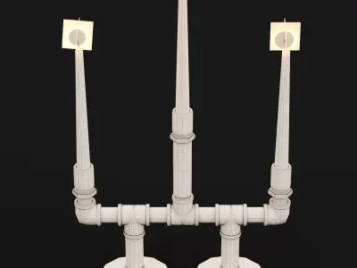 Candlestick set 6 candle holder 3D model