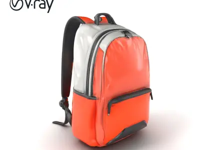 Sporty Minimalist Backpack Model Pack Low-poly 3D model