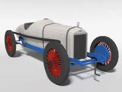 Low Poly Cartoon Duesenberg 3 Litre GP Racing Car 1921 Low-poly 3D model