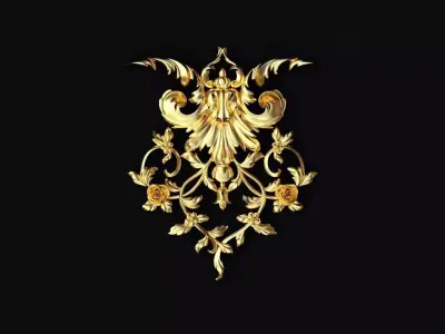 Central decor ornament for furniture 3D model 879