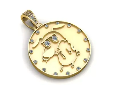 CARTOON CHARACTER COIN GOLD PENDANT   3D print model