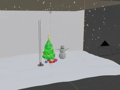 Winter low-poly scene Free low-poly 3D model