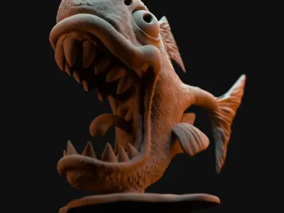3d funny fish model 3D print model