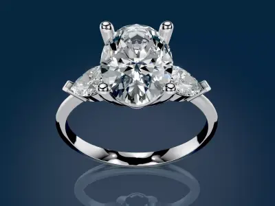 Solitaire wedding ring 3D model