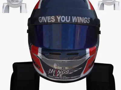 Kvyat helmet 2017 Low-poly 3D model