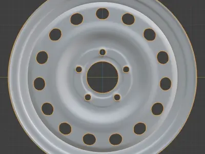 Stamped steel rim 3D model