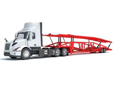 Car Carrier Semi Truck Trailer 3D model