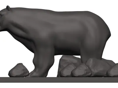 Bearr bear on rocks 3D model
