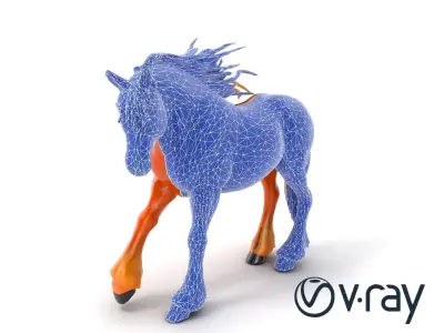 Majestic Horse Sculpture model pack Low-poly 3D model