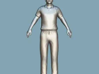 A-Pose Rigged Sachin Tendulkar 3D model