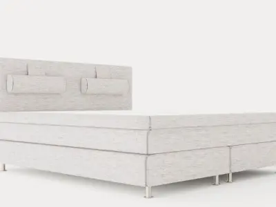 Layla Continental Bed 180x200 Light Gray Low-poly 3D model