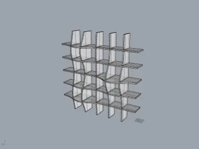 Square Waffle shelves 3D model
