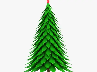 Cartoon Christmas Tree v 1 3D model