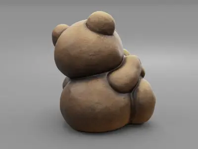 Ceramic Teddy bear quadrifoglio Low-poly 3D model