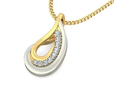 Solitaire Women Pendant 3dm STL OBJ FBX Renders Details 3D print model 55