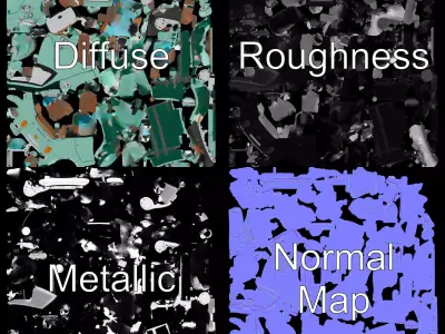 Mint Retro Convertible model pack Low-poly 3D model