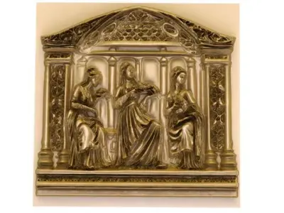 relief panel of three women 3D model