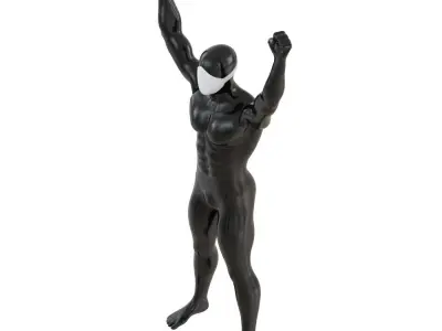 Black mannequin with white mask on face 148 3D model