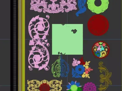 Baroque Engraving Ornament Collection Vol-5 - 3ds Max  Corona 3D model