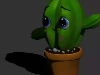 cute cactus vase 3D print model