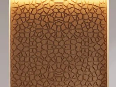 Decorative Wooden Wall Model 1 3D model