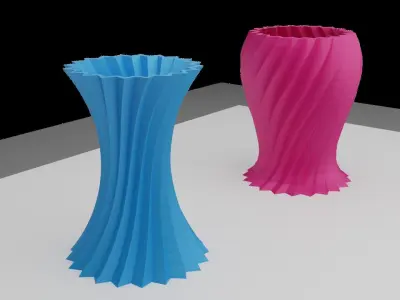 Zigzag wavy Vases 3D print model