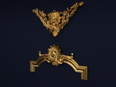 Classic decor ornament v-3D model 27 3D model