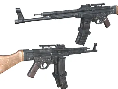 28-Assault-Rifle-STG44gun model 3d game ready model Low-poly 3D model