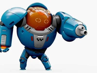 BATTLE DROID SLAME Rigged for Unreal Engine - Unity - MIXAMO  3D model
