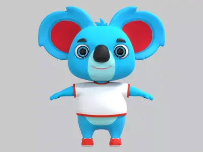 Cartoon Animal Koala Bear 3D model Low-poly 3D model