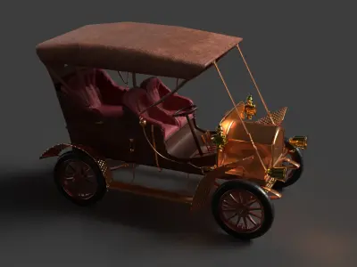 Vintage car Low-poly 3D model