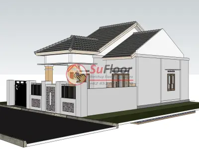 House 8x11m code 505- Sketchup 3D model 3D model 3D model