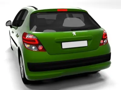 PEUGEOT 207 FACELIFT LOWPOLY Low-poly 3D model