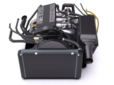Mercedes-Benz Inline 4 M102 engine Low-poly 3D model