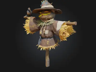 Scarecrow Sentinel  Guardian of the Harvest Fields 3D model