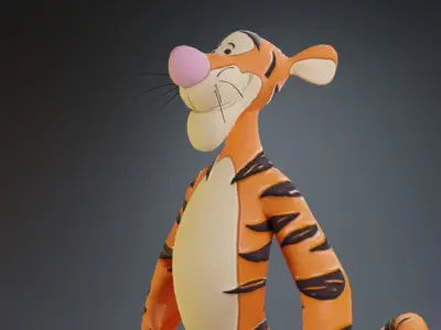 Winnie the pooh - Tigger rigged 3D model
