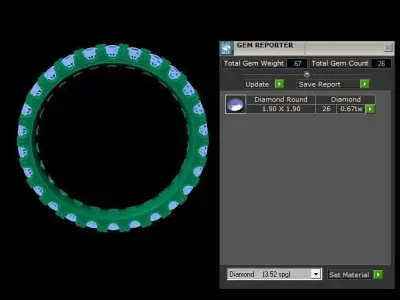 women ring with diamond popular in Asia R16 3D model