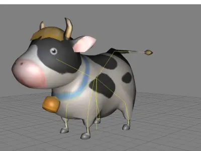 Lowpoly Animal Cartoon - Cow Low-poly 3D model