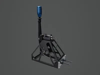 Short Shifter 01 - Variation A - Blue Low-poly 3D model