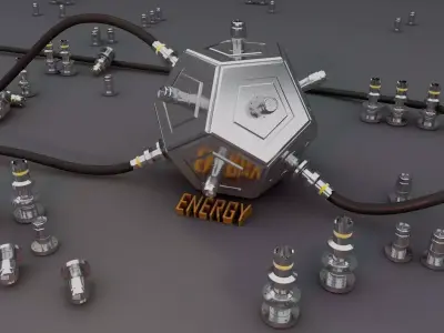 Abstract octagonal metallic energy 3D model 3D model