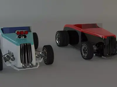 custom 32 coupe low poly Low-poly 3D model