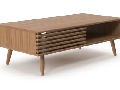 Wooden Sideboard v2 Low-poly 3D model