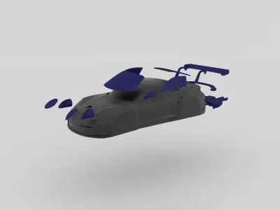 Porsche 911 GT3 Ready to Print STL Files for Vacuum Mold 3D print model