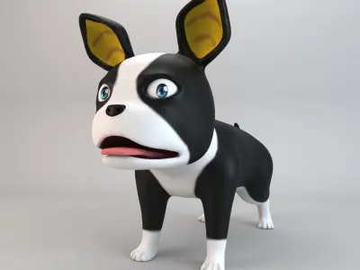 Cartoon Dog Iggy Low-poly 3D model