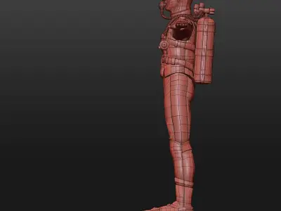 Diver - Dry Suit Low-poly 3D model